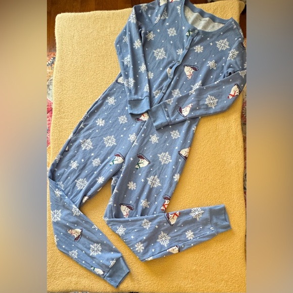 Old Navy Other - Old Navy Blue Snowman Pajama Set